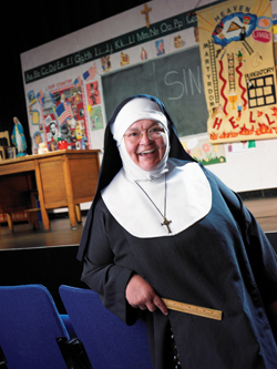 Patti Hannon in late nite catechism